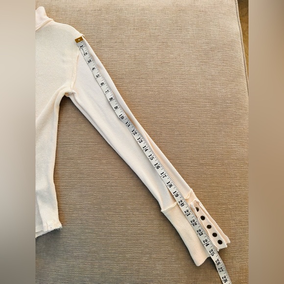 Free People We The Free JoJo Long Sleeve Top Ivory Color XS - Picture 11 of 12